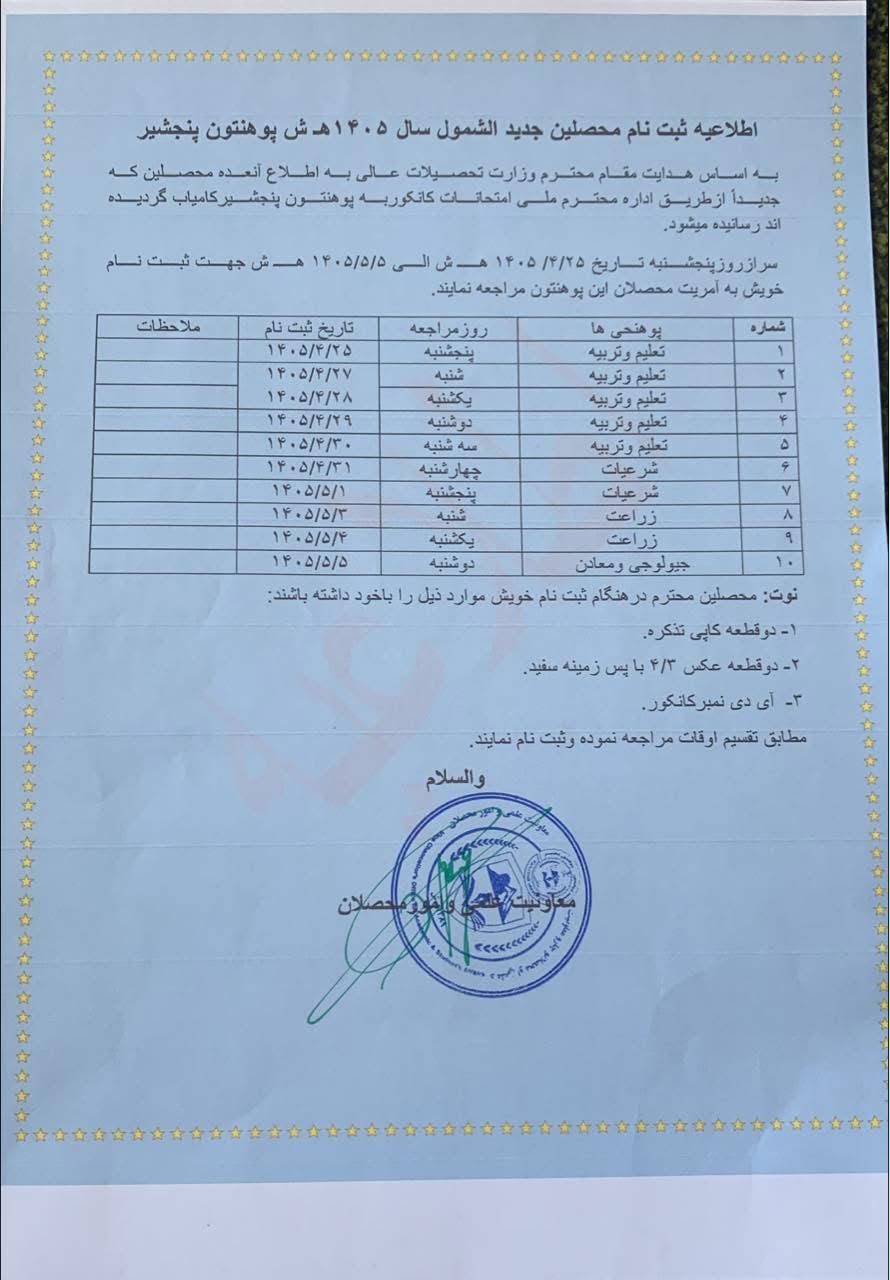 پوهنتون پنجشیر